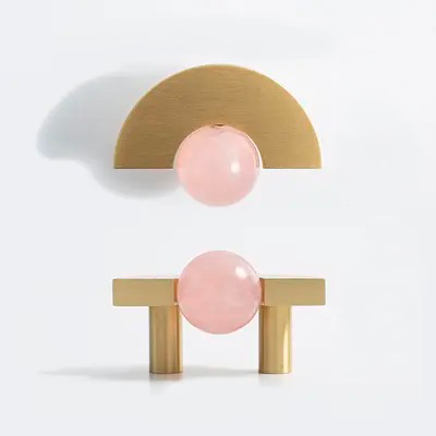 Luca - Brushed brass with round stone