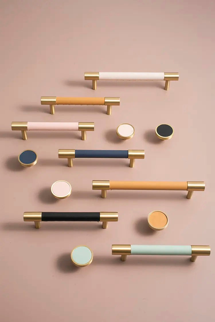 Juno - Brass and colored leather