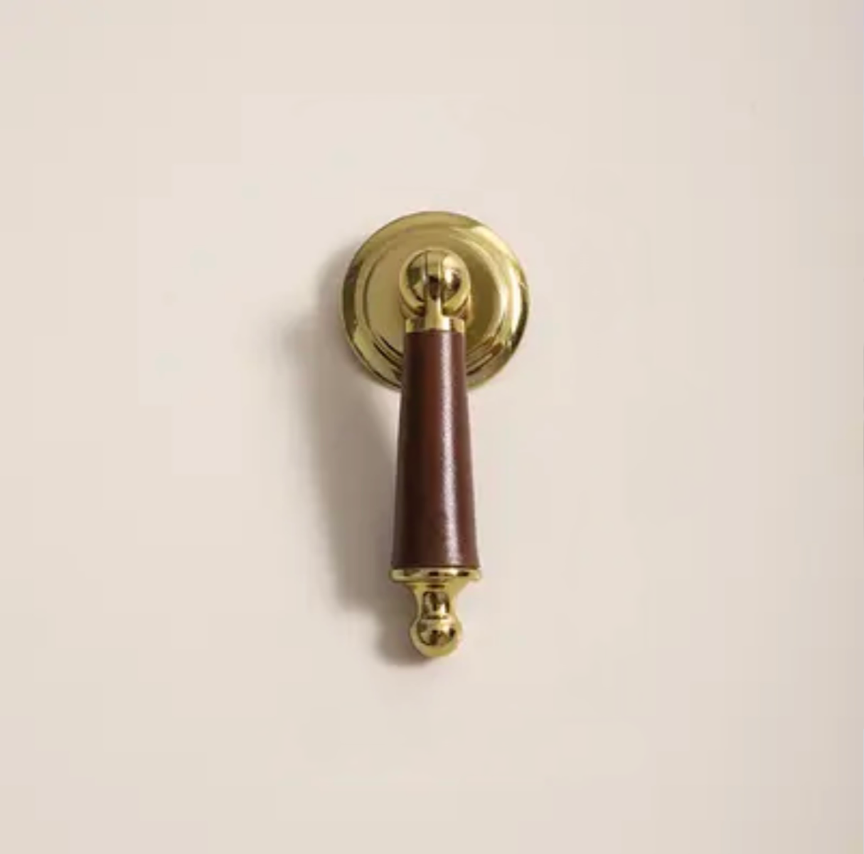 Piera - Brass & Leather hanging knob