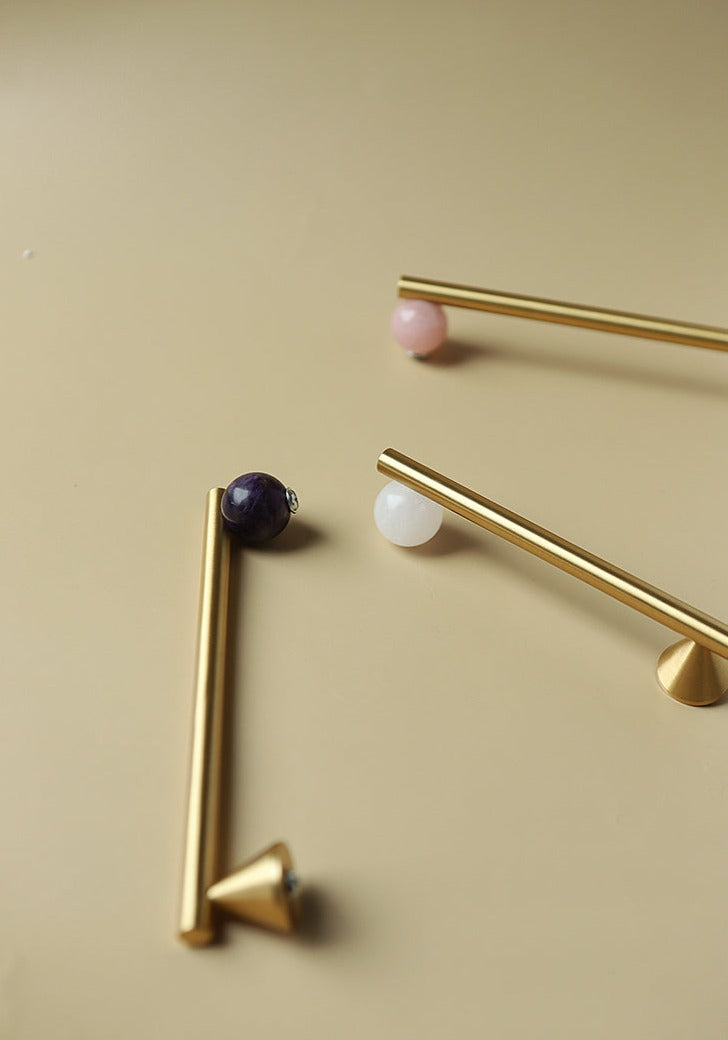 Clio Blue - Brushed brass with blue stone