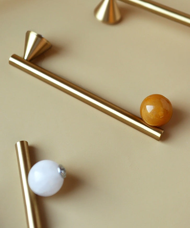 Clio Blue - Brushed brass with blue stone