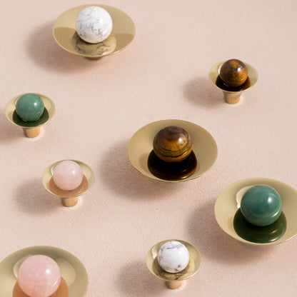 Orin - Knopp i mässing med äkta kristall